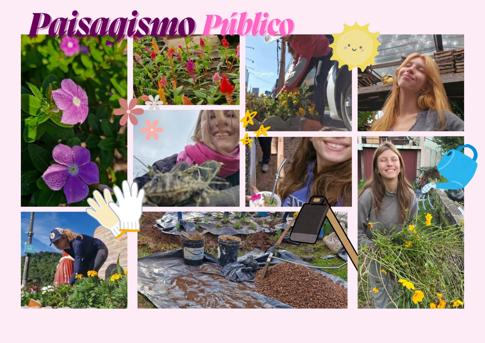 Mosaico do trabalho da Giulia